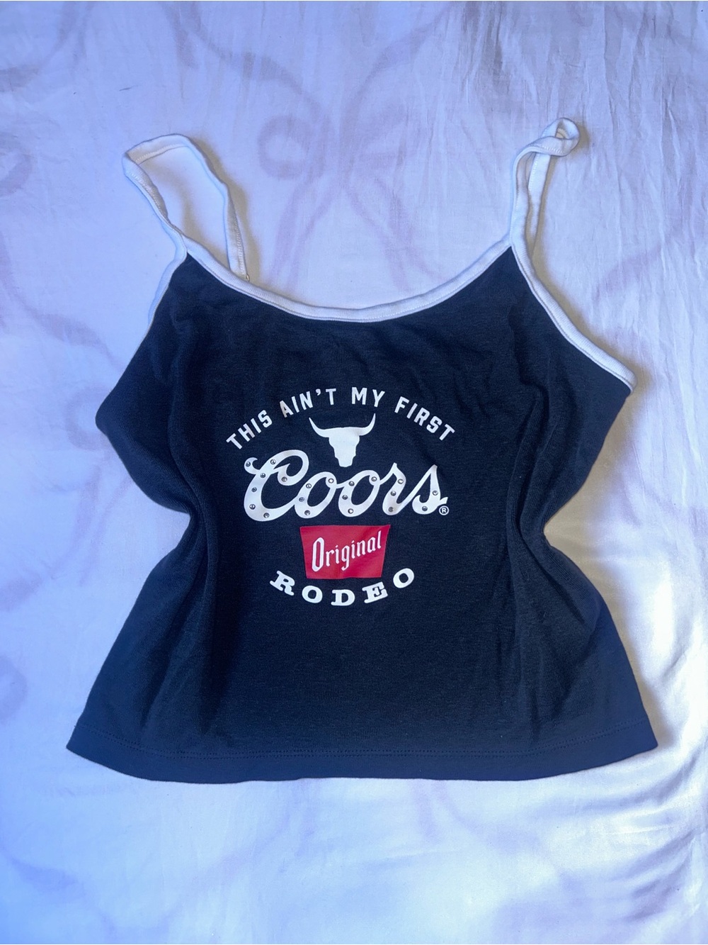 Coors County Western Style Black Graphic Cami Tank Top
